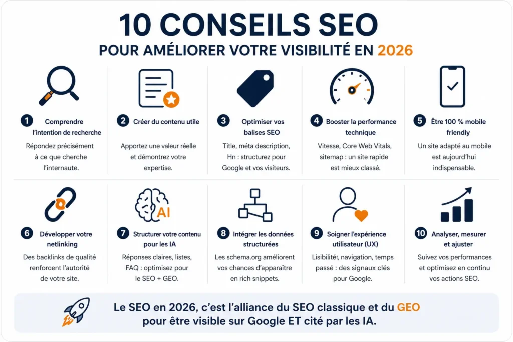 10 conseils SEO pour améliore votre visibilité en 2026