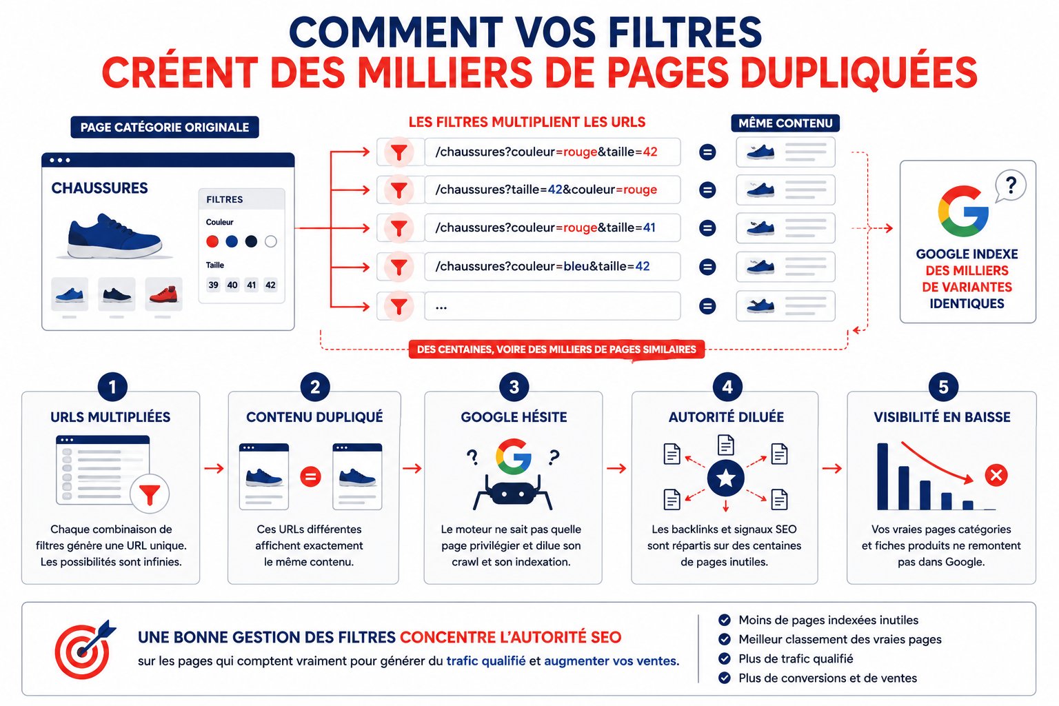 Comment vos filtres créent des milliers de pages dupliquées